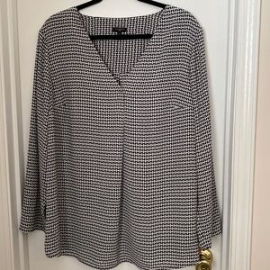 Talbots 1x women’s black and white blouse